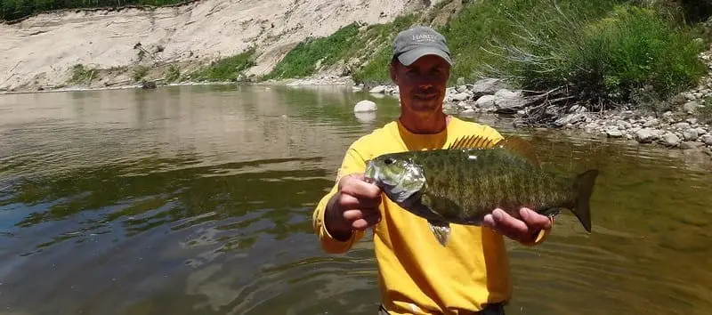 Fly Fishing in Ontario for warm water species like this bass.