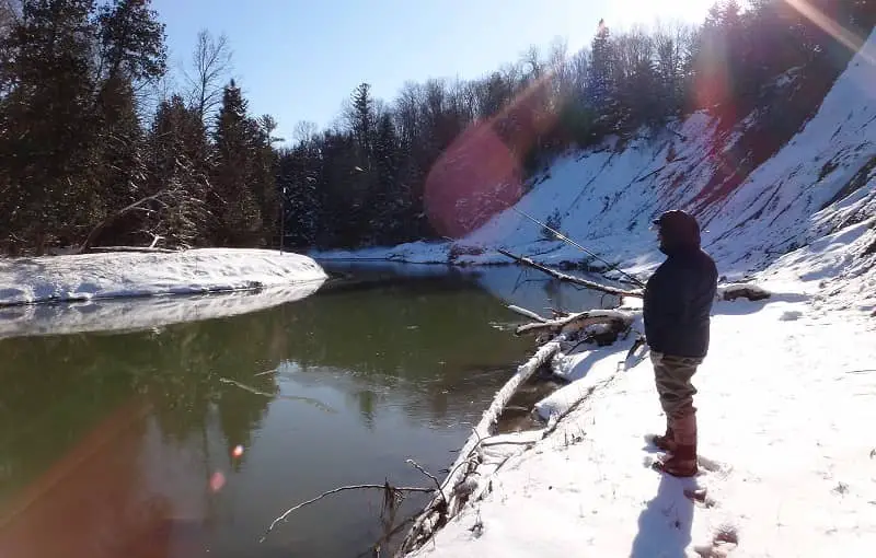 Sunny days are often best when winter steelhead fishing
