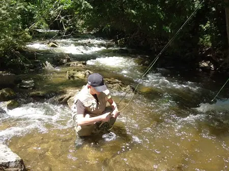 One of my clients fishing the headwaters section of a good Ontario trout river.