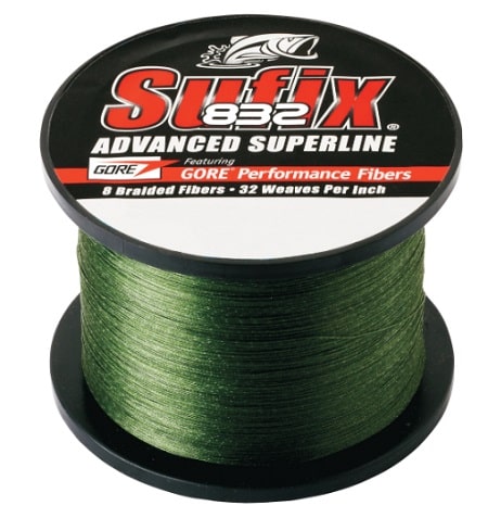 This is a spool of Sufix 832 braided line, which is a good line for casting lures to trout.